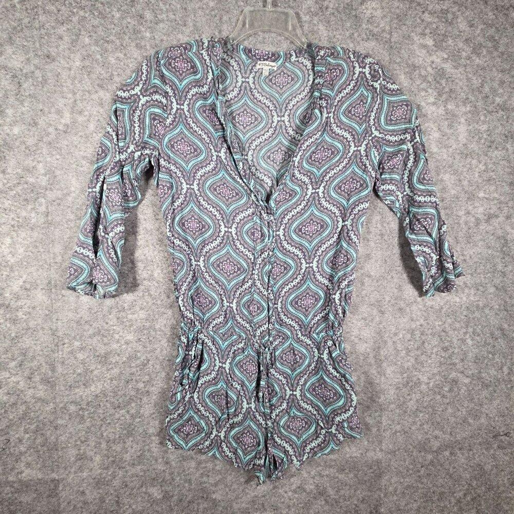 P.J. Salvage Women's Long Sleeve Romper Multi Color Rayon Size S
